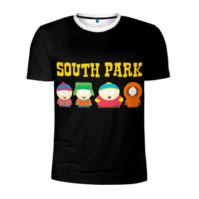 Мужская футболка 3D спортивная с принтом South Park. в Санкт-Петербурге, 100% полиэстер с улучшенными характеристиками | приталенный силуэт, круглая горловина, широкие плечи, сужается к линии бедра | Тематика изображения на принте: south park | американская культура | американский мультсериал | колорадо | пародия | саус парк | саут парк | черный юмор | четыре мальчика | шоу | южный парк