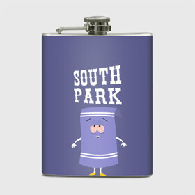 Фляга с принтом South Park Полотенчико | Южный парк (Z) в Санкт-Петербурге, металлический корпус | емкость 0,22 л, размер 125 х 94 мм. Виниловая наклейка запечатывается полностью | Тематика изображения на принте: south park | баттерс | кайл | кени | кеннет | кенни | мультик | саус парк | стэнли | эрик | южный парк