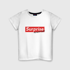 Детская футболка хлопок с принтом Surprise Motherf*cker в Санкт-Петербурге, 100% хлопок | круглый вырез горловины, полуприлегающий силуэт, длина до линии бедер | supreme | surprise | саприм | суприм | сюрпрайз | сюрприз