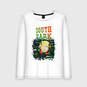 Женский лонгслив хлопок с принтом South Park в Санкт-Петербурге, 100% хлопок |  | south park | баттерс | кайл | картман | картмен | кени | кеннет | кенни | мультик | саус парк | стэнли | эрик | южный парк