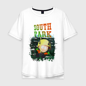Мужская футболка хлопок Oversize с принтом South Park в Санкт-Петербурге, 100% хлопок | свободный крой, круглый ворот, “спинка” длиннее передней части | south park | баттерс | кайл | картман | картмен | кени | кеннет | кенни | мультик | саус парк | стэнли | эрик | южный парк