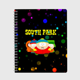 Тетрадь с принтом South Park в Санкт-Петербурге, 100% бумага | 48 листов, плотность листов — 60 г/м2, плотность картонной обложки — 250 г/м2. Листы скреплены сбоку удобной пружинной спиралью. Уголки страниц и обложки скругленные. Цвет линий — светло-серый
 | south park | американская культура | американский мультсериал | колорадо | пародия | саус парк | саут парк | черный юмор | четыре мальчика | шоу | южный парк