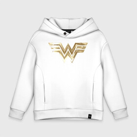 Детское худи Oversize хлопок с принтом Wonder Woman logo в Санкт-Петербурге, френч-терри — 70% хлопок, 30% полиэстер. Мягкий теплый начес внутри —100% хлопок | боковые карманы, эластичные манжеты и нижняя кромка, капюшон на магнитной кнопке | 1984 | cheetah | dc comics | diana prince | wonder women | ww84 | антиопа | вандер вумен | галь гадот | гепарда | диана принс | стив тревор | чудо женщина