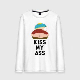 Мужской лонгслив хлопок с принтом KISS MY ASS в Санкт-Петербурге, 100% хлопок |  | cartman | kenny | park | south | southpark | картман | кенни | мульт | мультик | парк | персонаж | персонажи | сериал | южный