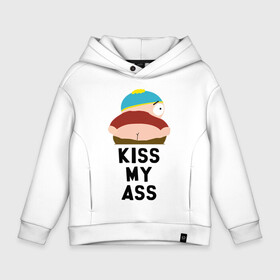 Детское худи Oversize хлопок с принтом KISS MY ASS в Санкт-Петербурге, френч-терри — 70% хлопок, 30% полиэстер. Мягкий теплый начес внутри —100% хлопок | боковые карманы, эластичные манжеты и нижняя кромка, капюшон на магнитной кнопке | cartman | kenny | park | south | southpark | картман | кенни | мульт | мультик | парк | персонаж | персонажи | сериал | южный