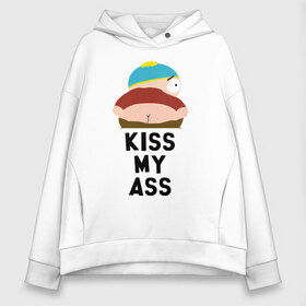 Женское худи Oversize хлопок с принтом KISS MY ASS в Санкт-Петербурге, френч-терри — 70% хлопок, 30% полиэстер. Мягкий теплый начес внутри —100% хлопок | боковые карманы, эластичные манжеты и нижняя кромка, капюшон на магнитной кнопке | cartman | kenny | park | south | southpark | картман | кенни | мульт | мультик | парк | персонаж | персонажи | сериал | южный