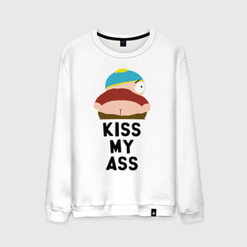 Мужской свитшот хлопок с принтом KISS MY ASS в Санкт-Петербурге, 100% хлопок |  | cartman | kenny | park | south | southpark | картман | кенни | мульт | мультик | парк | персонаж | персонажи | сериал | южный