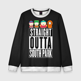 Детский свитшот 3D с принтом South Park в Санкт-Петербурге, 100% полиэстер | свободная посадка, прямой крой, мягкая тканевая резинка на рукавах и понизу свитшота | Тематика изображения на принте: cartman | kenny | park | south | southpark | картман | кенни | мульт | мультик | парк | персонаж | персонажи | сериал | южный