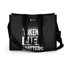 Сумка-шоппер 3D с принтом TOKENS LIFE MATTERS в Санкт-Петербурге, 100% полиэстер | застегивается на металлическую кнопку; внутренний карман застегивается на молнию. Стенки укреплены специальным мягким материалом, чтобы защитить содержимое от несильных ударов
 | Тематика изображения на принте: cartman | kenny | park | south | southpark | картман | кенни | мульт | мультик | парк | персонаж | персонажи | сериал | южный