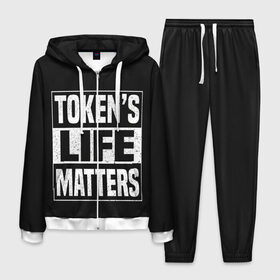 Мужской костюм 3D с принтом TOKENS LIFE MATTERS в Санкт-Петербурге, 100% полиэстер | Манжеты и пояс оформлены тканевой резинкой, двухслойный капюшон со шнурком для регулировки, карманы спереди | cartman | kenny | park | south | southpark | картман | кенни | мульт | мультик | парк | персонаж | персонажи | сериал | южный