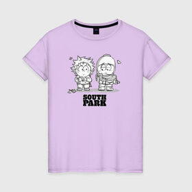Женская футболка хлопок с принтом South Park в Санкт-Петербурге, 100% хлопок | прямой крой, круглый вырез горловины, длина до линии бедер, слегка спущенное плечо | park | south | парк | сериал | фильм | южный