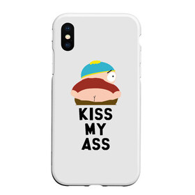 Чехол для iPhone XS Max матовый с принтом Kiss My Ass в Санкт-Петербурге, Силикон | Область печати: задняя сторона чехла, без боковых панелей | Тематика изображения на принте: cartman | kenny | park | south | southpark | картман | кенни | мульт | мультик | парк | персонаж | персонажи | сериал | южный