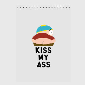 Скетчбук с принтом Kiss My Ass в Санкт-Петербурге, 100% бумага
 | 48 листов, плотность листов — 100 г/м2, плотность картонной обложки — 250 г/м2. Листы скреплены сверху удобной пружинной спиралью | cartman | kenny | park | south | southpark | картман | кенни | мульт | мультик | парк | персонаж | персонажи | сериал | южный