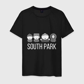 Мужская футболка хлопок с принтом South Park в Санкт-Петербурге, 100% хлопок | прямой крой, круглый вырез горловины, длина до линии бедер, слегка спущенное плечо. | Тематика изображения на принте: cartman | kartman | kenny | park | south | брофловски | кайл | картинка | картман | кенни | маккормик | марш | парк | саус | сауспарк | стэн | стэнли | эрик | южный