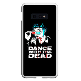 Чехол для Samsung S10E с принтом dance with the dead в Санкт-Петербурге, Силикон | Область печати: задняя сторона чехла, без боковых панелей | dance with the dead | группа | джастин поинтер | калифорнийский электронный дуэт | синтвейв | тони ким