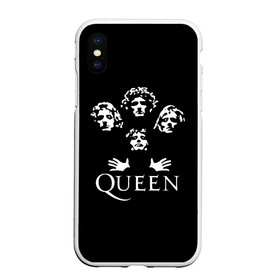 Чехол для iPhone XS Max матовый с принтом QUEEN (НА СПИНЕ) в Санкт-Петербурге, Силикон | Область печати: задняя сторона чехла, без боковых панелей | queen | rock | we will rock you | брайан мэи | группа queen | группа квин | джон дикон | квин | королева | король | роджер тейлор | рок | фредди меркьюри