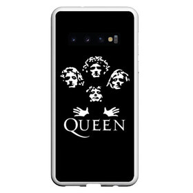 Чехол для Samsung Galaxy S10 с принтом QUEEN (НА СПИНЕ) в Санкт-Петербурге, Силикон | Область печати: задняя сторона чехла, без боковых панелей | queen | rock | we will rock you | брайан мэи | группа queen | группа квин | джон дикон | квин | королева | король | роджер тейлор | рок | фредди меркьюри