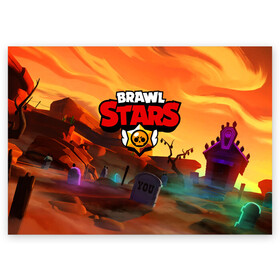 Поздравительная открытка с принтом BRAWL STARS в Санкт-Петербурге, 100% бумага | плотность бумаги 280 г/м2, матовая, на обратной стороне линовка и место для марки
 | 8 bit | barley | brawl stars | brock | bull | colt | crow | dynamike | frank | jessie | leon | барли | бравл старс | брок | булл | ворон | динамайк | кольт | леон | могила | фрэнк