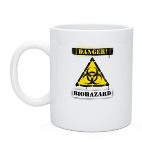 Кружка с принтом Biohazard в Санкт-Петербурге, керамика | объем — 330 мл, диаметр — 80 мм. Принт наносится на бока кружки, можно сделать два разных изображения | bio | biohazard | coronavirus | covid 19 | covid2019 | danger | epidemic | epidemy | hazard | pandemic | virus | биозаражение | вирус | заражение | коронавирус | опасность | пандемия | эпидемия