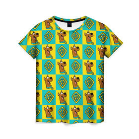 Женская футболка 3D с принтом Scooby-Doo Logo в Санкт-Петербурге, 100% полиэфир ( синтетическое хлопкоподобное полотно) | прямой крой, круглый вырез горловины, длина до линии бедер | scooby doo | vdosadir | скуберт фон дуенхеймер | скуби ду | уильям ханна