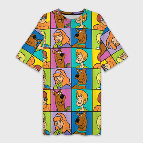 Платье-футболка 3D с принтом Scooby Doo Сharacters в Санкт-Петербурге,  |  | fred jones | scooby doo | vdosadir | velma dinkle | велма динкли | дафна блейк | скуберт фон дуенхеймер | скуби ду | уильям ханна | фред джонс