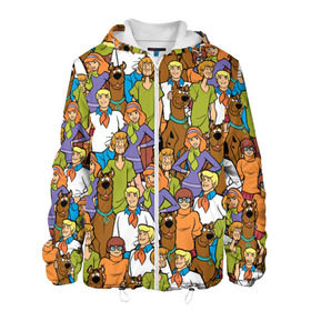 Мужская куртка 3D с принтом Scooby-Doo Team в Санкт-Петербурге, ткань верха — 100% полиэстер, подклад — флис | прямой крой, подол и капюшон оформлены резинкой с фиксаторами, два кармана без застежек по бокам, один большой потайной карман на груди. Карман на груди застегивается на липучку | fred jones | scooby doo | vdosadir | velma dinkle | велма динкли | дафна блейк | скуберт фон дуенхеймер | скуби ду | уильям ханна | фред джонс | шегги
