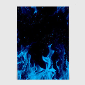 Постер с принтом СИНИЙ ОГОНЬ в Санкт-Петербурге, 100% бумага
 | бумага, плотность 150 мг. Матовая, но за счет высокого коэффициента гладкости имеет небольшой блеск и дает на свету блики, но в отличии от глянцевой бумаги не покрыта лаком | abstraction | blue fire | bones | fire | geometry | hexagon | neon | paints | skull | stripes | texture | triangle | абстракция | брызги | геометрия | краски | неон | неоновый | огонь | соты | текстура | черепа