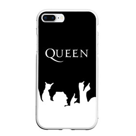 Чехол для iPhone 7Plus/8 Plus матовый с принтом QUEEN в Санкт-Петербурге, Силикон | Область печати: задняя сторона чехла, без боковых панелей | queen | rock | we will rock you | брайан мэи | группа queen | группа квин | джон дикон | квин | королева | король | роджер тейлор | рок | фредди меркьюри