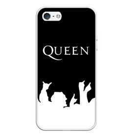 Чехол для iPhone 5/5S матовый с принтом QUEEN в Санкт-Петербурге, Силикон | Область печати: задняя сторона чехла, без боковых панелей | queen | rock | we will rock you | брайан мэи | группа queen | группа квин | джон дикон | квин | королева | король | роджер тейлор | рок | фредди меркьюри