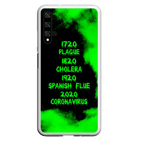 Чехол для Honor 20 с принтом Эпидемии в Санкт-Петербурге, Силикон | Область печати: задняя сторона чехла, без боковых панелей | Тематика изображения на принте: 2019   ncov | coronavirus | covid | covid 19 | ncov | virus | арт | биологическая опасность | болезнь | вирус | знак | карантин | корона | коронавирус | короновирус | мем | мой руки | оставайся дома | пандемия | помой руки