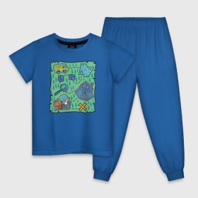 Детская пижама хлопок с принтом Scooby-Doo Map в Санкт-Петербурге, 100% хлопок |  брюки и футболка прямого кроя, без карманов, на брюках мягкая резинка на поясе и по низу штанин
 | Тематика изображения на принте: fred jones | scooby doo | shaggy | vdosadir | velma dinkle | велма динкли | дафна блейк | скуберт фон дуенхеймер | скуби ду | уильям ханна | фред джонс | шегги