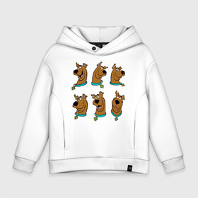 Детское худи Oversize хлопок с принтом Scooby-Doo в Санкт-Петербурге, френч-терри — 70% хлопок, 30% полиэстер. Мягкий теплый начес внутри —100% хлопок | боковые карманы, эластичные манжеты и нижняя кромка, капюшон на магнитной кнопке | Тематика изображения на принте: scooby doo | vdosadir | скуберт фон дуенхеймер | скуби ду | уильям ханна