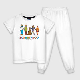 Детская пижама хлопок с принтом Scooby-Doo and Co в Санкт-Петербурге, 100% хлопок |  брюки и футболка прямого кроя, без карманов, на брюках мягкая резинка на поясе и по низу штанин
 | fred jones | scooby doo | scrappy doo | shaggy | vdosadir | velma dinkle | велма динкли | дафна блейк | скуберт фон дуенхеймер | скуби ду | уильям ханна | фред джонс | шегги