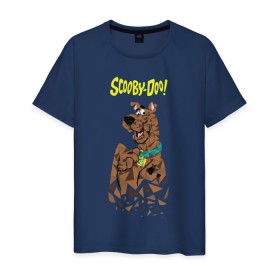Мужская футболка хлопок с принтом Scooby-Doo в Санкт-Петербурге, 100% хлопок | прямой крой, круглый вырез горловины, длина до линии бедер, слегка спущенное плечо. | scooby doo | vdosadir | скуберт фон дуенхеймер | скуби ду | уильям ханна