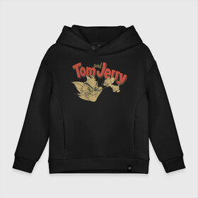 Детское худи Oversize хлопок с принтом Tom&Jerry retro в Санкт-Петербурге, френч-терри — 70% хлопок, 30% полиэстер. Мягкий теплый начес внутри —100% хлопок | боковые карманы, эластичные манжеты и нижняя кромка, капюшон на магнитной кнопке | spike | tom  jerry | tom and jerry | tomjerry | tuffy | vdgerir | мамочка два тапочка | том и джери | том и джерри