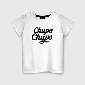 Детская футболка хлопок с принтом Chupa-Chups Logo в Санкт-Петербурге, 100% хлопок | круглый вырез горловины, полуприлегающий силуэт, длина до линии бедер | chupa chups | confectus | confetto | бренд | конфета | сладкое | сладость | сосалка | соска | чупа | чупа чупс | чупс
