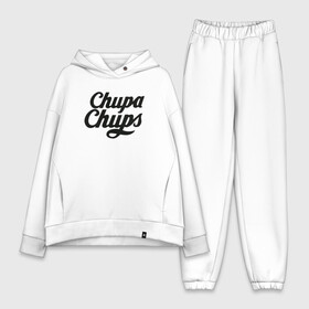 Женский костюм хлопок Oversize с принтом Chupa Chups Logo | Чупа чупс Лого в Санкт-Петербурге,  |  | chupa chups | confectus | confetto | бренд | конфета | сладкое | сладость | сосалка | соска | чупа | чупа чупс | чупс