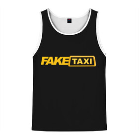 Мужская майка 3D с принтом Fake Taxi в Санкт-Петербурге, 100% полиэстер | круглая горловина, приталенный силуэт, длина до линии бедра. Пройма и горловина окантованы тонкой бейкой | Тематика изображения на принте: fake taxi | faketaxi | taxi | такси | таксист | фейк такси | фейковое такси | фейктакси