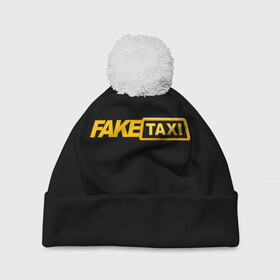 Шапка 3D c помпоном с принтом Fake Taxi в Санкт-Петербурге, 100% полиэстер | универсальный размер, печать по всей поверхности изделия | Тематика изображения на принте: fake taxi | faketaxi | taxi | такси | таксист | фейк такси | фейковое такси | фейктакси