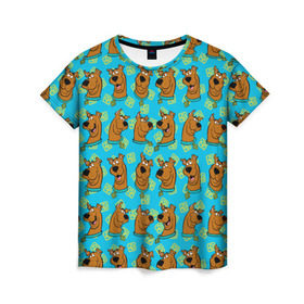 Женская футболка 3D с принтом Scooby-Doo в Санкт-Петербурге, 100% полиэфир ( синтетическое хлопкоподобное полотно) | прямой крой, круглый вырез горловины, длина до линии бедер | scooby doo | vdosadir | скуберт фон дуенхеймер | скуби ду | уильям ханна