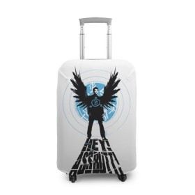 Чехол для чемодана 3D с принтом Castiel - Hey Assbutt рюкзак в Санкт-Петербурге, 86% полиэфир, 14% спандекс | двустороннее нанесение принта, прорези для ручек и колес | castiel | supernatural | vdzabma | кастиэль | сверхъестественное