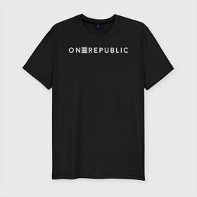 Мужская футболка хлопок Slim с принтом OneRepublic в Санкт-Петербурге, 92% хлопок, 8% лайкра | приталенный силуэт, круглый вырез ворота, длина до линии бедра, короткий рукав | Тематика изображения на принте: album | human | logo | logotype | music | one | pop | republic | альбом | ван | лого | логотип | музыка | поп | репаблик | человек