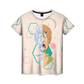 Женская футболка 3D с принтом Shaggy в Санкт-Петербурге, 100% полиэфир ( синтетическое хлопкоподобное полотно) | прямой крой, круглый вырез горловины, длина до линии бедер | scooby doo | shaggy | vdosadir | скуби ду | уильям ханна | шегги