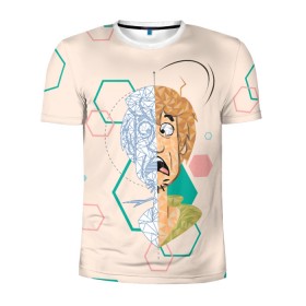 Мужская футболка 3D спортивная с принтом Shaggy в Санкт-Петербурге, 100% полиэстер с улучшенными характеристиками | приталенный силуэт, круглая горловина, широкие плечи, сужается к линии бедра | scooby doo | shaggy | vdosadir | скуби ду | уильям ханна | шегги