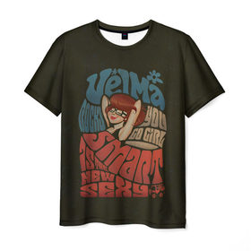 Мужская футболка 3D с принтом Velma в Санкт-Петербурге, 100% полиэфир | прямой крой, круглый вырез горловины, длина до линии бедер | scooby doo | vdosadir | velma dinkle | велма динкли | скуби ду | уильям ханна