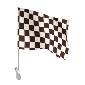 Флаг для автомобиля с принтом Шахматка в Санкт-Петербурге, 100% полиэстер | Размер: 30*21 см | квадраты | текстуры | узор шахматка | узоры | чб | чб квадраты | чб узор | шахматка | шахматная доска | шахматы