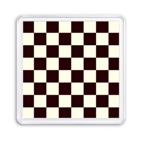 Магнит 55*55 с принтом Шахматка в Санкт-Петербурге, Пластик | Размер: 65*65 мм; Размер печати: 55*55 мм | квадраты | текстуры | узор шахматка | узоры | чб | чб квадраты | чб узор | шахматка | шахматная доска | шахматы