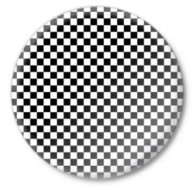 Значок с принтом Шахматка мелкая в Санкт-Петербурге,  металл | круглая форма, металлическая застежка в виде булавки | Тематика изображения на принте: квадраты | мелкая шахматка | текстуры | узор шахматка | узоры | чб | чб квадраты | чб узор | шахматка | шахматная доска | шахматы