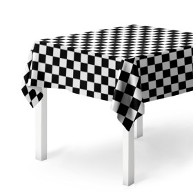 Скатерть 3D с принтом Шахматка мелкая в Санкт-Петербурге, 100% полиэстер (ткань не мнется и не растягивается) | Размер: 150*150 см | квадраты | мелкая шахматка | текстуры | узор шахматка | узоры | чб | чб квадраты | чб узор | шахматка | шахматная доска | шахматы