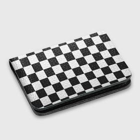 Картхолдер с принтом с принтом Шахматка в Санкт-Петербурге, натуральная матовая кожа | размер 7,3 х 10 см; кардхолдер имеет 4 кармана для карт; | квадраты | текстуры | узор шахматка | узоры | чб | чб квадраты | чб узор | шахматка | шахматная доска | шахматы